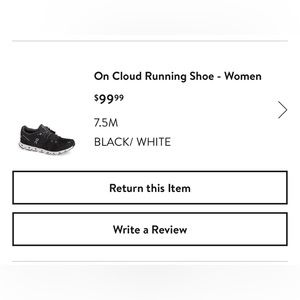 ON CLOUD lightly worn running shoes, size 7.5